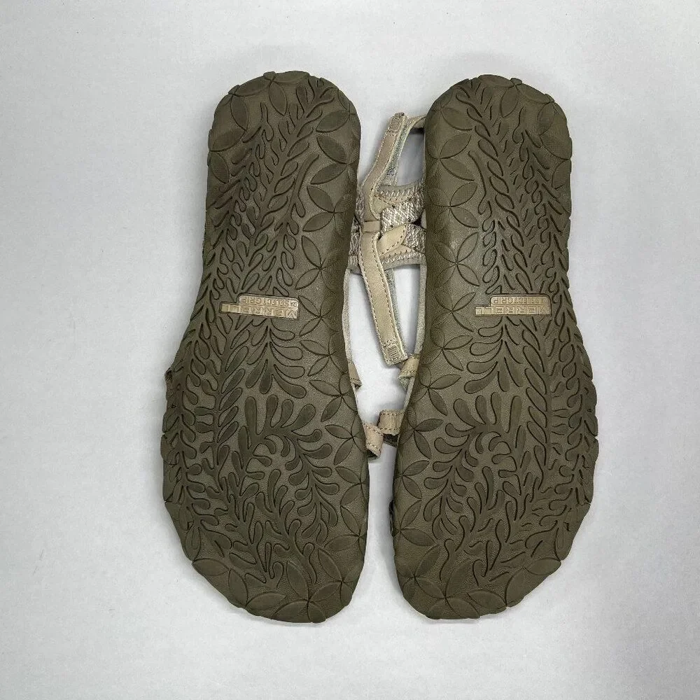 Merrell Terran Lattice II Sandal Women 10 Tan‎ Athletic Outdoor Hiking Flip Flop